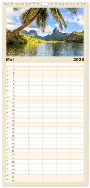Produktbild: Familienplaner 2026 - Trauminseln - Matteo Colombo mit 5 Spalten (Wandkalender, 21 x 45 cm) CALVENDO