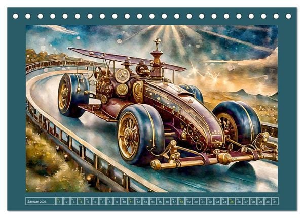 Produktbild: Mit Steampunk unterwegs (Tischkalender 2026 DIN A5 quer), CALVENDO Monatskalender