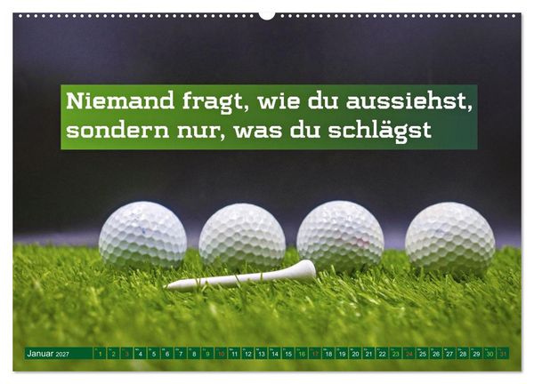 Produktbild: Golf - zwischen Gr&uuml;n und Gedanken (hochwertiger Premium Wandkalender 2027 DIN A2 quer), Kunstdruck in Hochglanz