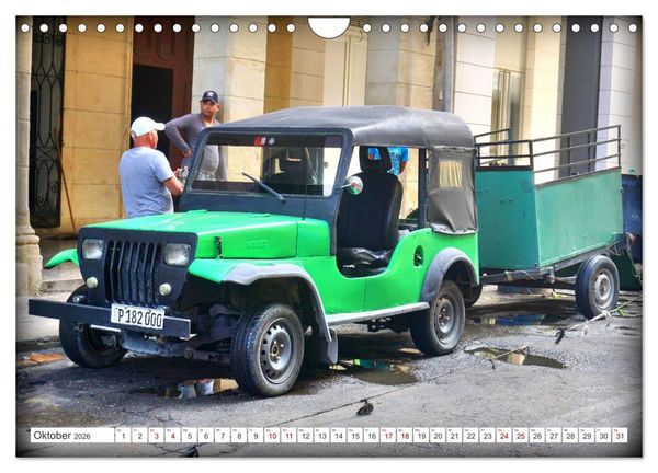 Produktbild: Willys Jeep - Eine amerikanische Legende auf Kuba (Wandkalender 2026 DIN A4 quer), CALVENDO Monatskalender