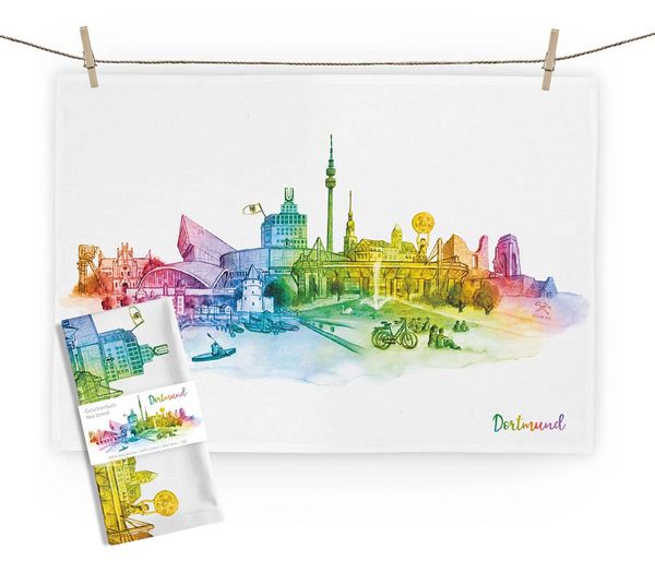 Produktbild: Geschirrtuch Dortmund rainbow