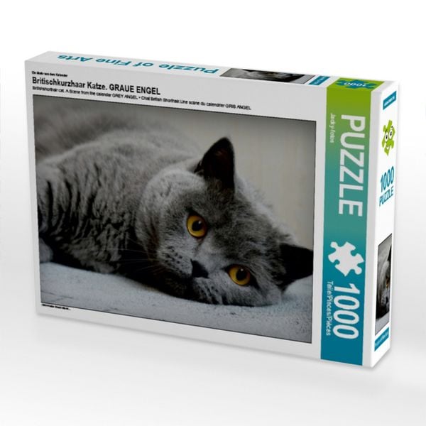 Produktbild: CALVENDO Puzzle Britischkurzhaar Katze. Ein Motiv aus dem Kalender GRAUE ENGEL 1000 Teile Puzzle quer | 1000 Teile Lege-Gr&ouml;&szlig;e 64 &times; 48 cm Foto-Puzzle f&uuml;r gl&uuml;ckliche Stunden