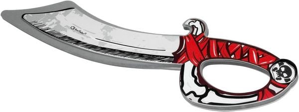 Produktbild: BestSaller 5040 - Piraten-S&auml;bel Bones, mit Totenkopf, 49cm, rot/grau, BestSaller EVA Premium-Schaum
