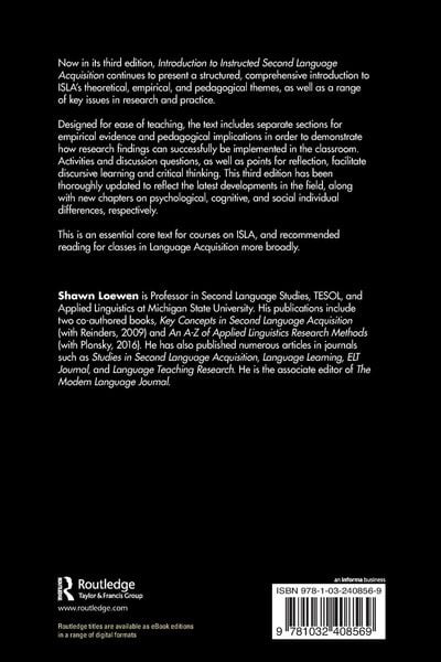 Produktbild: Introduction to Instructed Second Language Acquisition