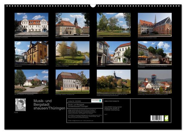 Produktbild: Musik- und Bergstadt Sondershausen/Th&uuml;ringen (Wandkalender 2026 DIN A2 quer), CALVENDO Monatskalender