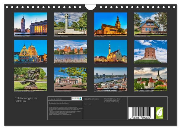 Produktbild: Entdeckungen im Baltikum (Wandkalender 2026 DIN A4 quer), CALVENDO Monatskalender