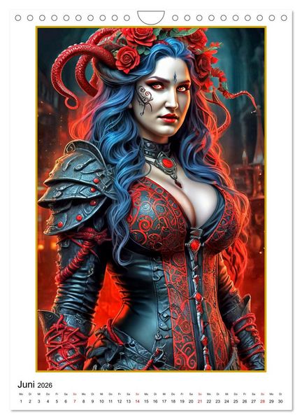 Produktbild: Fantasy-Frauenfiguren (Wandkalender 2026 DIN A4 hoch), CALVENDO Monatskalender