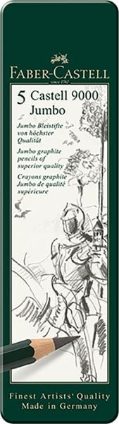 Produktbild: Faber-Castell Bleistifte Castell 9000 Jumbo HB 2B 4B 6B 8B, 5er Set