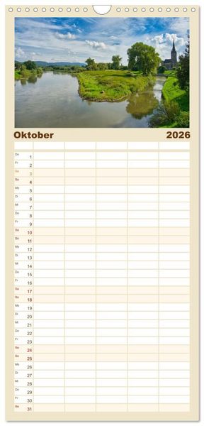 Produktbild: Familienplaner 2026 - Streifzug durch das Weserbergland mit 5 Spalten (Wandkalender, 21 x 45 cm) CALVENDO