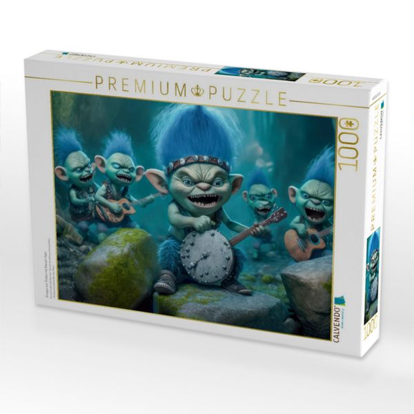 Produktbild: CALVENDO Puzzle Gruppe von Trollen mit blauem Haar | 1000 Teile Lege-Gr&ouml;&szlig;e 64x48cm Foto-Puzzle f&uuml;r gl&uuml;ckliche Stunden