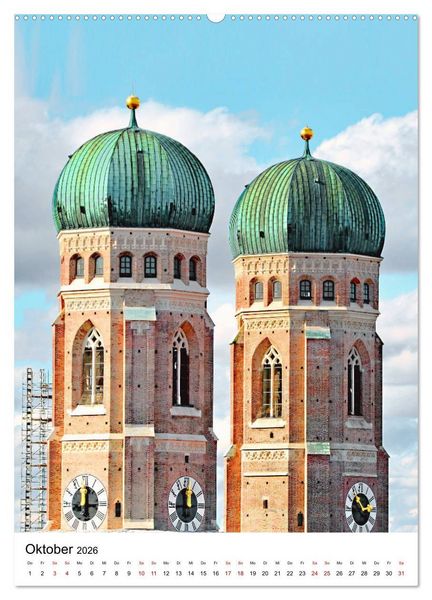 Produktbild: M&uuml;nchen Blick vom Alten Peter (hochwertiger Premium Wandkalender 2026 DIN A2 hoch), Kunstdruck in Hochglanz