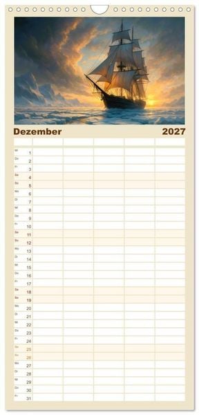 Produktbild: Familienplaner 2027 - Wind bewegt die Welt mit 5 Spalten (Wandkalender, 21 x 45 cm) CALVENDO