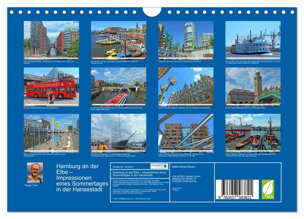 Produktbild: Hamburg an der Elbe &ndash; Impressionen eines Sommertages in der Hansestadt (Wandkalender 2026 DIN A4 quer), CALVENDO Monatskalender