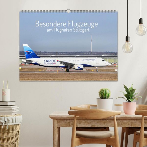 Produktbild: Besondere Flugzeuge am Flughafen Stuttgart (Wandkalender 2026 DIN A2 quer), CALVENDO Monatskalender