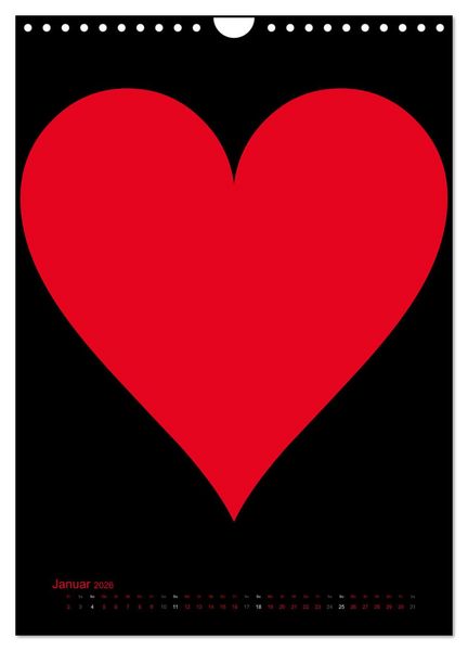 Produktbild: Foto- und Bastelkalender &bdquo;LIEBE&ldquo; in der Farbe Schwarz (Wandkalender 2026 DIN A4 hoch), CALVENDO Monatskalender