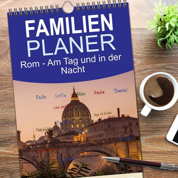 Produktbild: Familienplaner 2026 - Rom - Am Tag und in der Nacht mit 5 Spalten (Wandkalender, 21 x 45 cm) CALVENDO