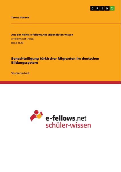 Produktbild: Benachteiligung t&uuml;rkischer Migranten im deutschen Bildungssystem