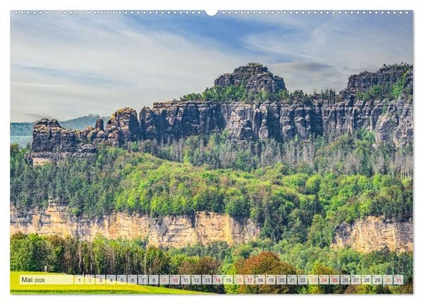 Produktbild: S&auml;chsische Schweiz - Wandern durch das Elbsandsteingebirge (Wandkalender 2026 DIN A2 quer), CALVENDO Monatskalender