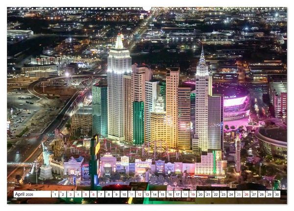 Produktbild: Las Vegas Nightlife - Neonlichter, Casinos und unvergessliche N&auml;chte (Wandkalender 2026 DIN A2 quer), CALVENDO Monatskalender