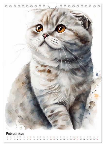 Produktbild: Katzen wie gemalt (Wandkalender 2026 DIN A4 hoch), CALVENDO Monatskalender