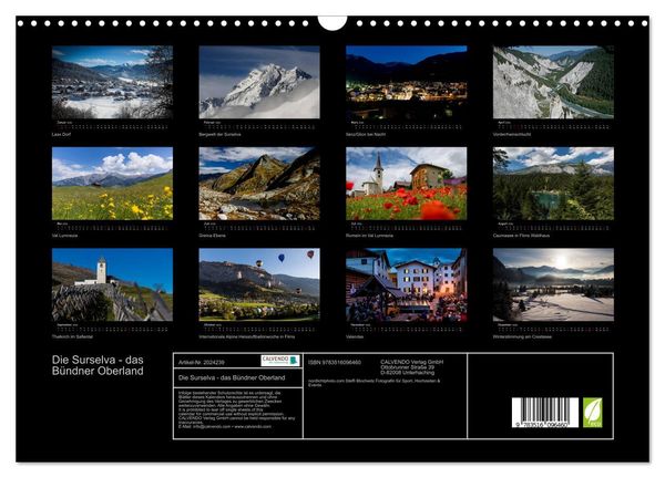 Produktbild: Die Surselva - das B&uuml;ndner Oberland (Wandkalender 2026 DIN A3 quer), CALVENDO Monatskalender