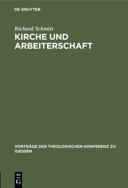 Produktbild: Kirche und Arbeiterschaft
