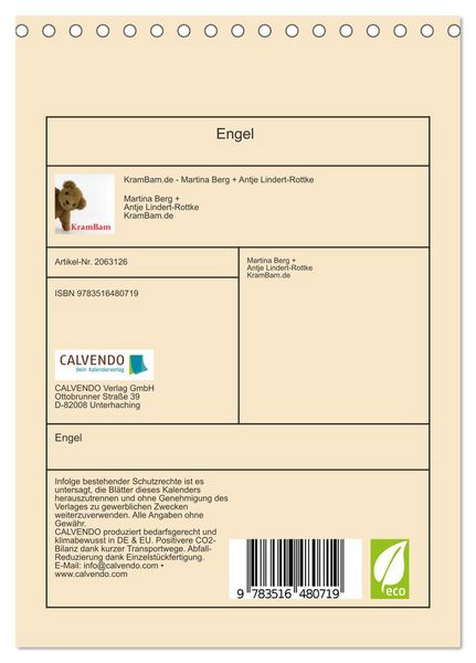 Produktbild: Engel (Tischkalender 2026 DIN A5 hoch), CALVENDO Monatskalender