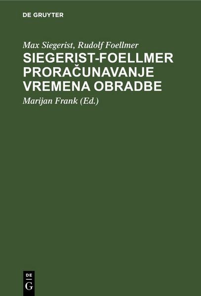 Produktbild: Siegerist-Foellmer Proračunavanje vremena obradbe