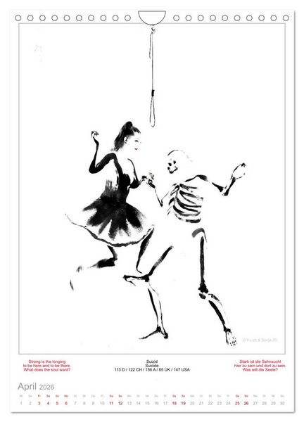 Produktbild: TOTENTANZ HERRENWAHL Haiku Zenga Photo DANCE OF DEATH MEN'S CHOICE (Wandkalender 2026 DIN A4 hoch), CALVENDO Monatskalender