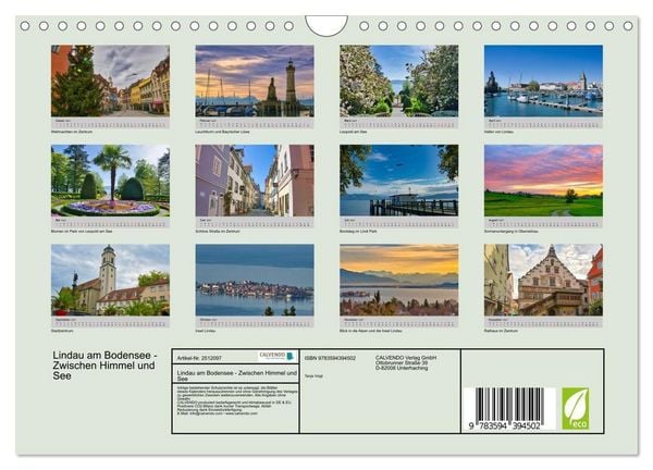 Produktbild: Lindau am Bodensee - Zwischen Himmel und See (Wandkalender 2027 DIN A4 quer), CALVENDO Monatskalender