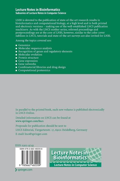 Produktbild: Algorithms in Bioinformatics
