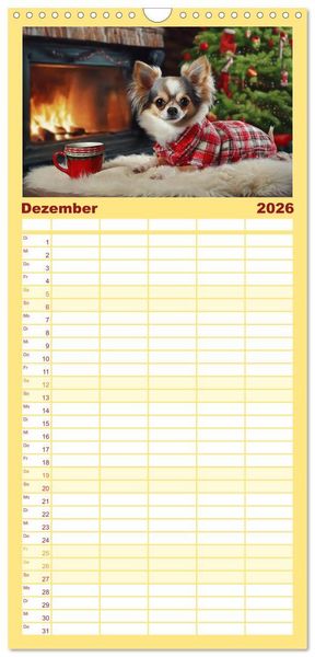 Produktbild: Familienplaner 2026 - Chillige Chihuahuas - Entspannte Fellnasen genie&szlig;en das Leben mit 5 Spalten (Wandkalender, 21 x 45 cm) CALVENDO