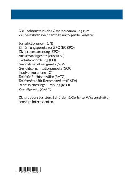 Produktbild: Gesetzessammlung des liechtensteinischen Rechts - Zivilverfahrensrecht