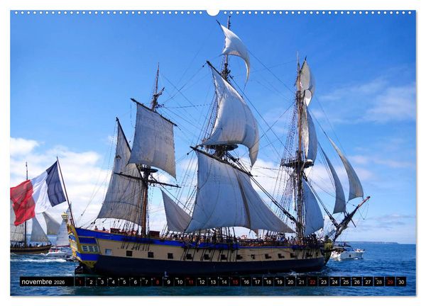 Produktbild: L'Hermione &agrave; Saint-Malo (Calendrier mural 2026 DIN A2 vertical) calendrier de bureau
