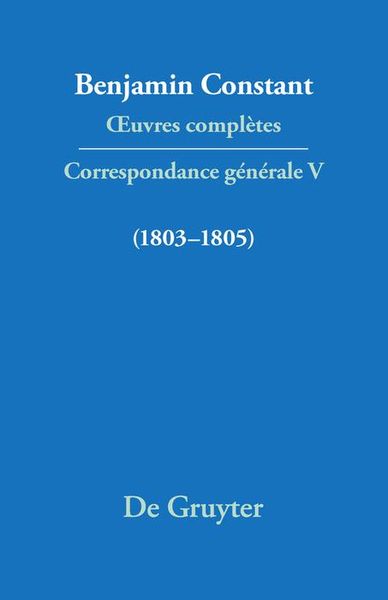 Produktbild: Correspondance 1803-1805