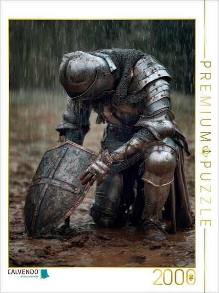 CALVENDO Puzzle Ritter - Demut nach der Schlacht | 2000 Teile Lege-Größe 90 × 67 cm Foto-Puzzle für glückliche Stunden