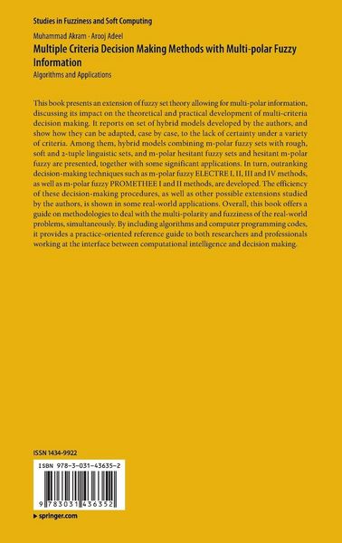 Produktbild: Multiple Criteria Decision Making Methods with Multi-polar Fuzzy Information