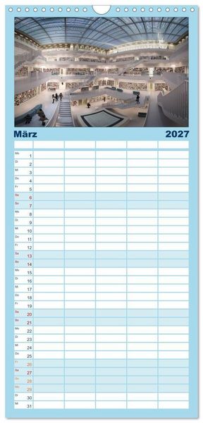 Produktbild: Familienplaner 2027 - STUTTGART 2027 auf den zweiten Blick mit 5 Spalten (Wandkalender, 21 x 45 cm) CALVENDO