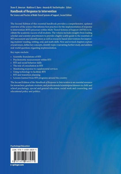 Produktbild: Handbook of Response to Intervention