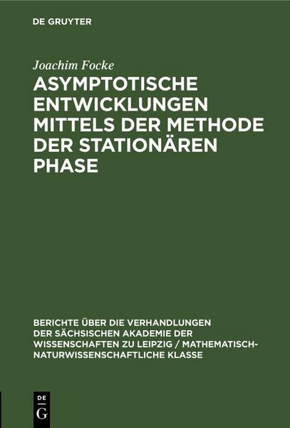 Produktbild: Asymptotische Entwicklungen mittels der Methode der station&auml;ren Phase