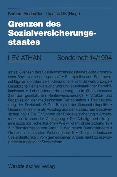 Produktbild: Grenzen des Sozialversicherungsstaates