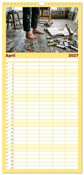 Produktbild: Familienplaner 2027 - Unten Ohne - Barfu&szlig; durchs Jahr mit 5 Spalten (Wandkalender, 21 x 45 cm) CALVENDO