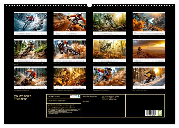 Produktbild: Mountainbike Erlebnisse (Wandkalender 2026 DIN A2 quer), CALVENDO Monatskalender