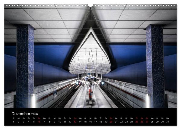 Produktbild: MetroMUC, Stationen im Untergrund M&uuml;nchens (Wandkalender 2026 DIN A2 quer), CALVENDO Monatskalender