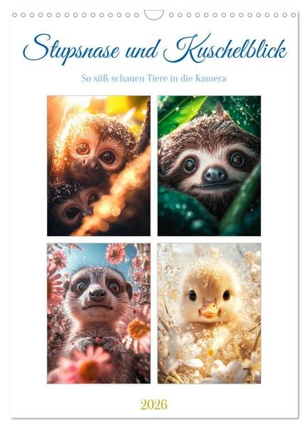 Stupsnase und Kuschelblick (Wandkalender 2026 DIN A3 hoch), CALVENDO Monatskalender
