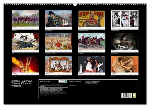 Produktbild: Vintage-Poster aus Theater, Film und Werbung (Wandkalender 2026 DIN A2 quer), CALVENDO Monatskalender
