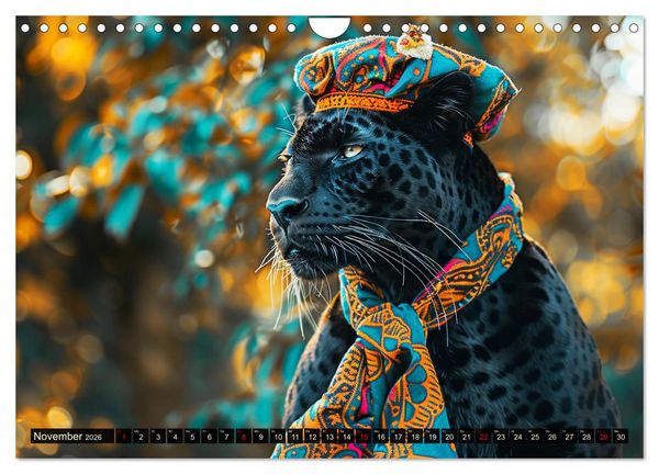 Produktbild: Savannen-Style. Stilvoller Raubkatzen-Chic (Wandkalender 2026 DIN A4 quer), CALVENDO Monatskalender