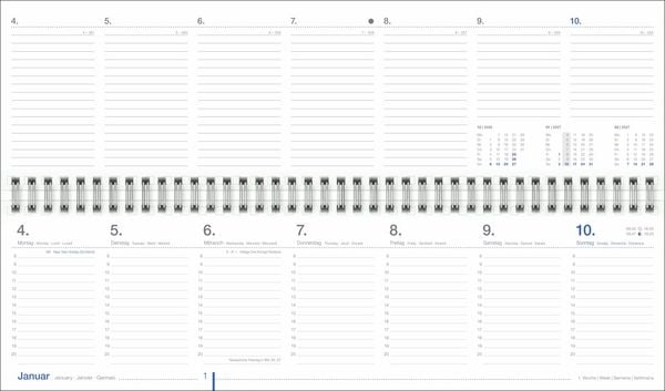 Produktbild: Wochenquerplaner, blau 2027