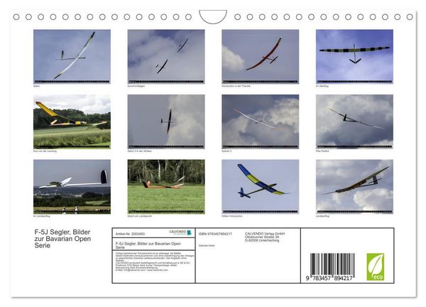 Produktbild: F-5J Segler, Bilder zur Bavarian Open Serie (Wandkalender 2026 DIN A4 quer), CALVENDO Monatskalender