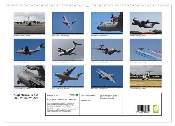 Produktbild: Augenblicke in der Luft: Airbus A400M (hochwertiger Premium Wandkalender 2026 DIN A2 quer), Kunstdruck in Hochglanz